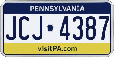 PA license plate JCJ4387