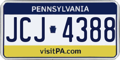 PA license plate JCJ4388