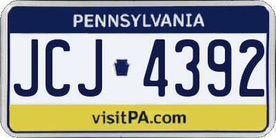PA license plate JCJ4392