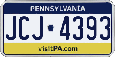 PA license plate JCJ4393