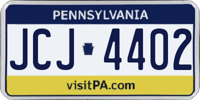 PA license plate JCJ4402