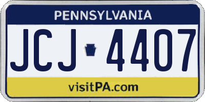 PA license plate JCJ4407