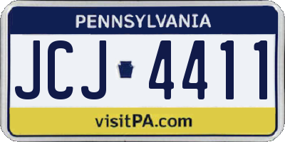 PA license plate JCJ4411