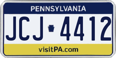 PA license plate JCJ4412