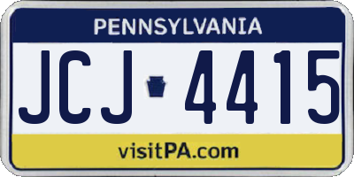 PA license plate JCJ4415