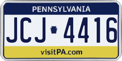 PA license plate JCJ4416