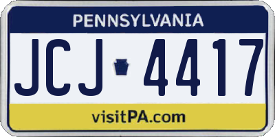 PA license plate JCJ4417