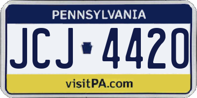 PA license plate JCJ4420