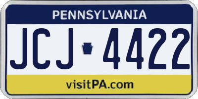 PA license plate JCJ4422