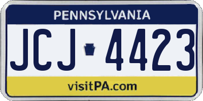 PA license plate JCJ4423