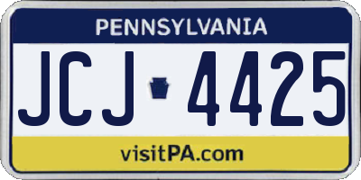 PA license plate JCJ4425