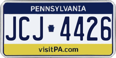 PA license plate JCJ4426