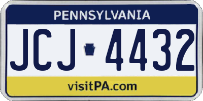 PA license plate JCJ4432