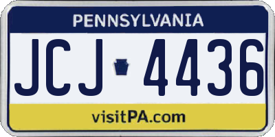 PA license plate JCJ4436