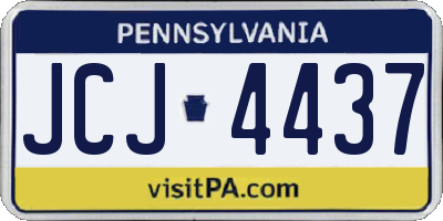 PA license plate JCJ4437