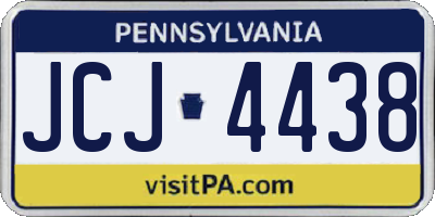 PA license plate JCJ4438