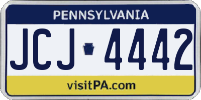 PA license plate JCJ4442
