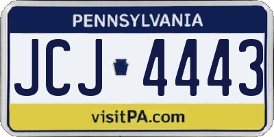PA license plate JCJ4443