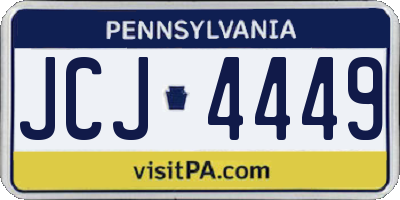 PA license plate JCJ4449