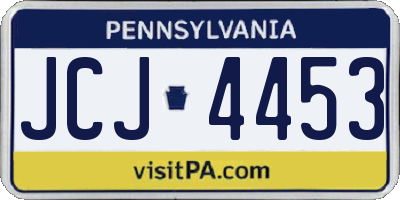 PA license plate JCJ4453