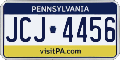 PA license plate JCJ4456