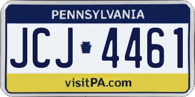 PA license plate JCJ4461