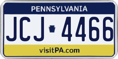 PA license plate JCJ4466