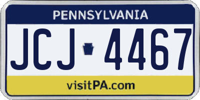 PA license plate JCJ4467