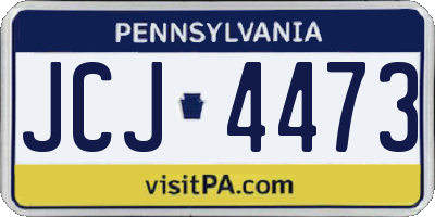 PA license plate JCJ4473