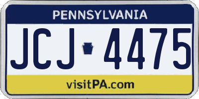 PA license plate JCJ4475
