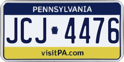PA license plate JCJ4476