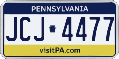 PA license plate JCJ4477