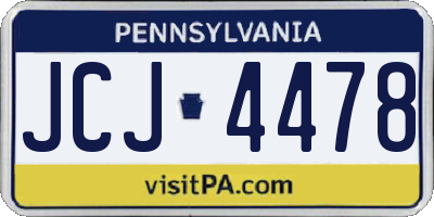 PA license plate JCJ4478