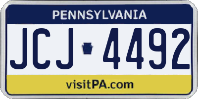 PA license plate JCJ4492