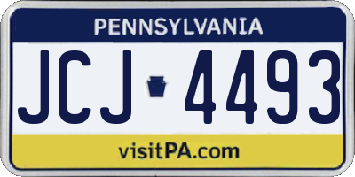 PA license plate JCJ4493