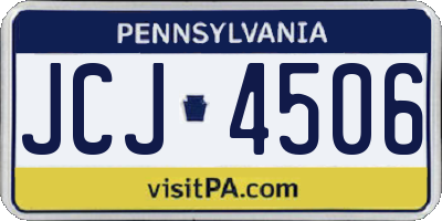 PA license plate JCJ4506