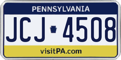 PA license plate JCJ4508