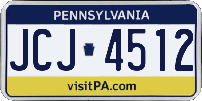 PA license plate JCJ4512