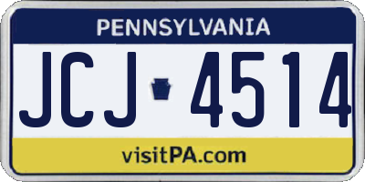 PA license plate JCJ4514