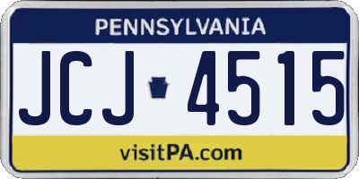 PA license plate JCJ4515