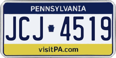 PA license plate JCJ4519