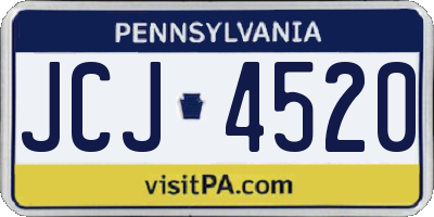 PA license plate JCJ4520