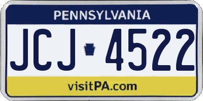 PA license plate JCJ4522
