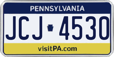 PA license plate JCJ4530