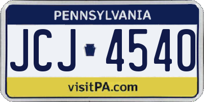 PA license plate JCJ4540