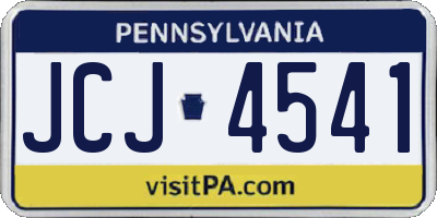 PA license plate JCJ4541