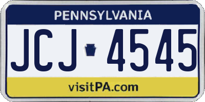 PA license plate JCJ4545