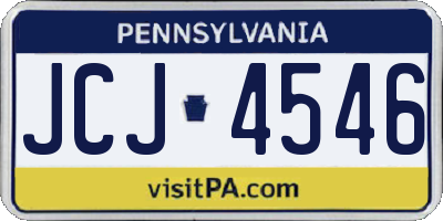 PA license plate JCJ4546