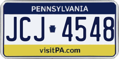 PA license plate JCJ4548
