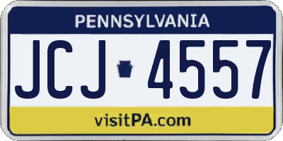PA license plate JCJ4557